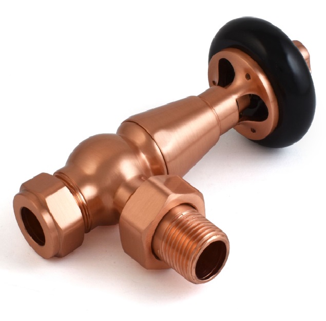 Belgravia Angled Thermostatic Valve - Brushed Copper